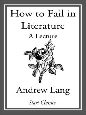 cover image of How to Fail in Literature